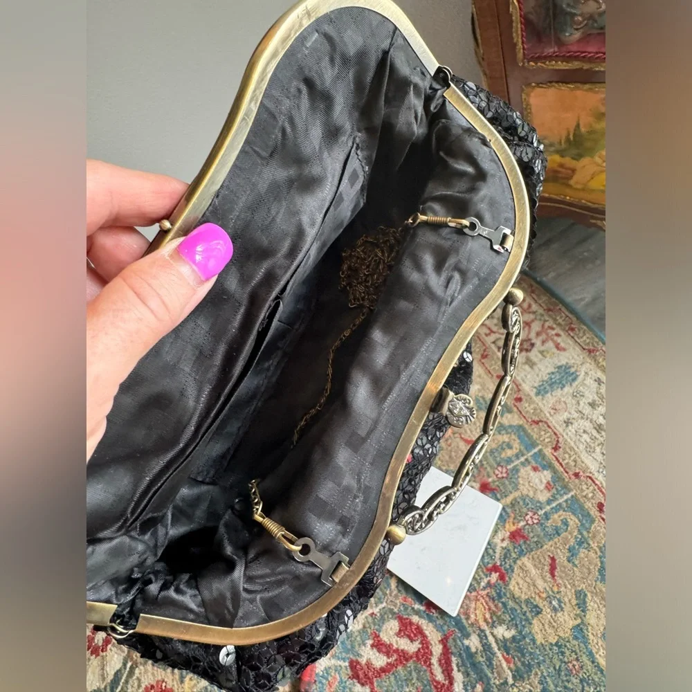Vintage Sequined Floral Handbag